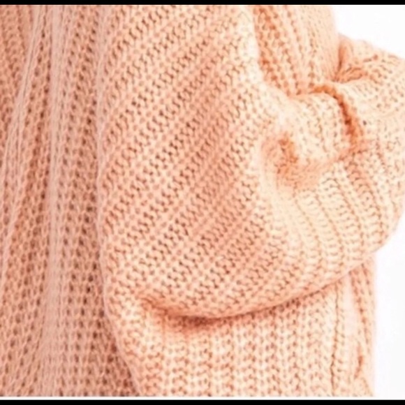 Chunky Knit Oversized Peach Sweater Cardigan ❤️ - Picture 6 of 15